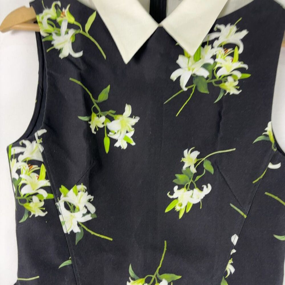 Shushu/Tong Shirt neck Patchwork Floral Mini Dress - Picture 3 of 7